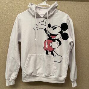Disney Mickey Mouse White Graphic Hoodie Sweatshirt Youth M